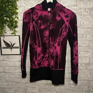 Lululemon Pink Daily Practice Blooming Pixie Raspberry Black Jacket Size 6